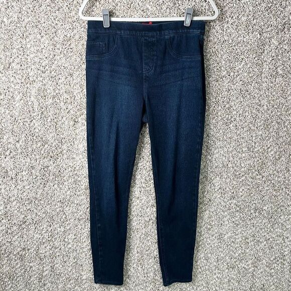 Spanx Jeggings Women’s Medium Blue Denim Jean-Ish Pull-On Ankle Leggings - Picture 1 of 7